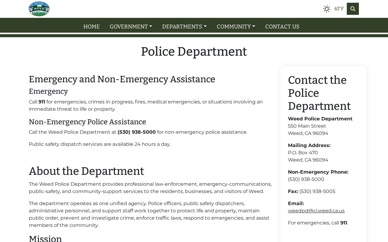 Weed Police Department official web page